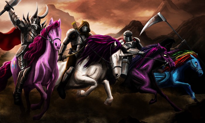 Four Horsemen of the Apocalypse on Unicorns