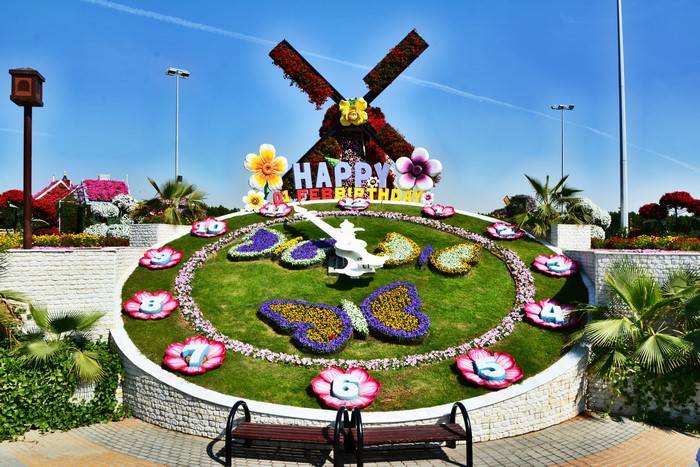 Miracle Garden Dubai Flower Clock and Windmill