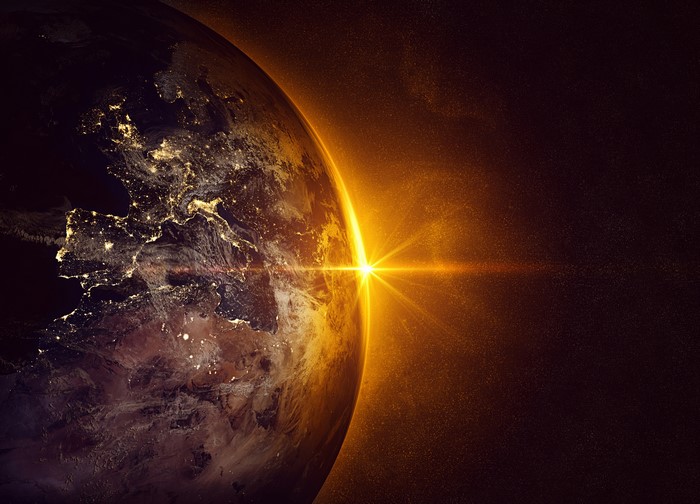 4K Earth Sunrise Illuminating Space