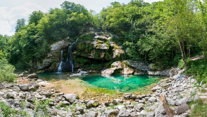 Waterfall in Bovec, Slovenia