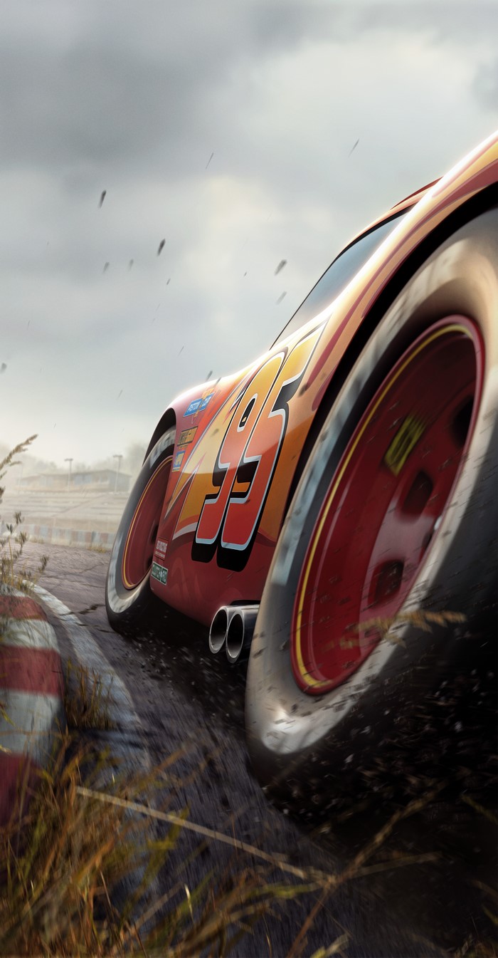 4K Closeup of Lightning McQueen Racing Tire Spin