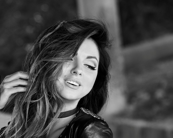 Nyusha, Anna Vladimirovna Shurochkina, Black and white portrait