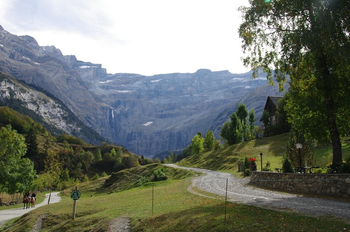 4K Gavarnie Pyrenees Mountains Road Trees