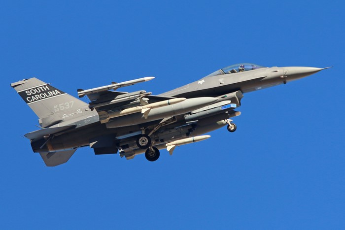 F-16 Fighting Falcon with missiles
