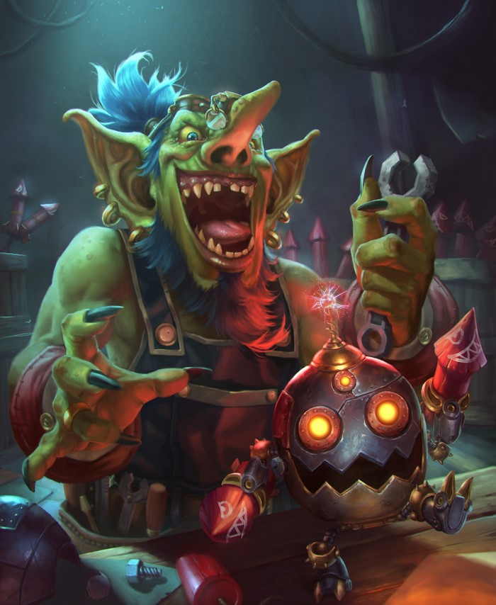Goblin from Hearthstone: Heroes of Warcraft with a bomb