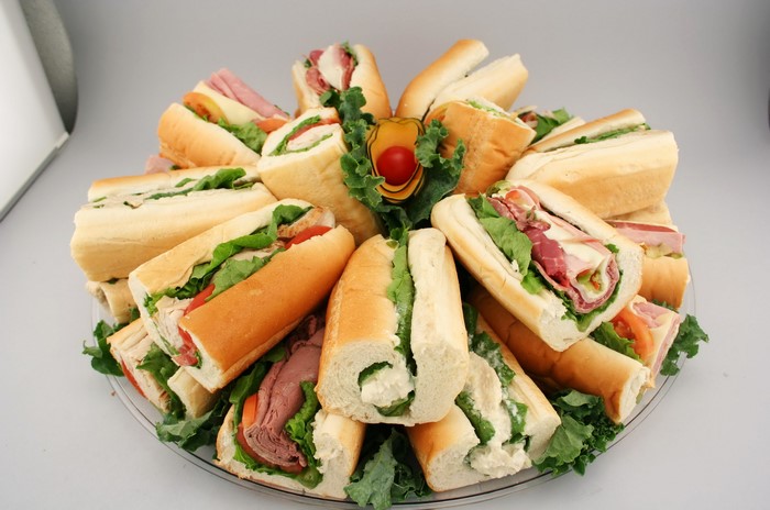 Assortment of sandwiches on a platter