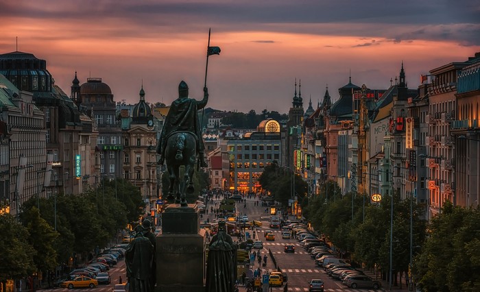 Statue of Saint Wenceslas on Wenceslas Square, Prague