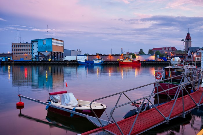 4K Wladyslawowo Poland Marina at Evening