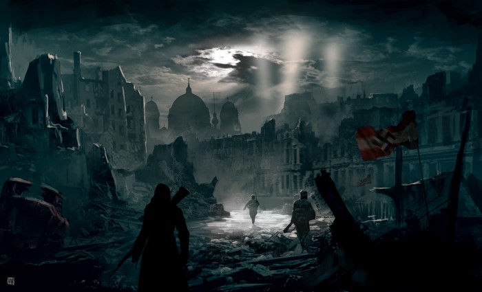 4K Ruins of Berlin at Night
