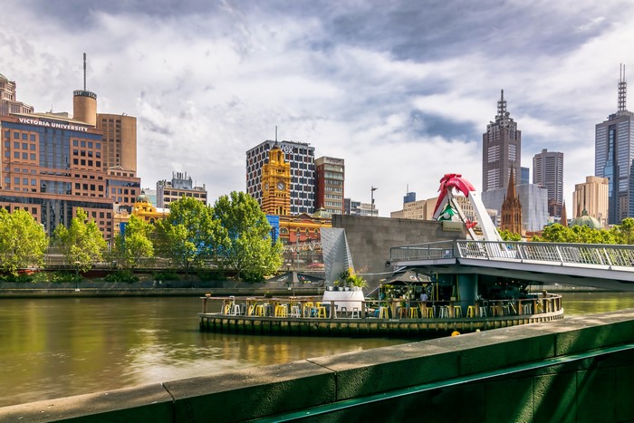 Melbourne skyline with Yarra River and bridges