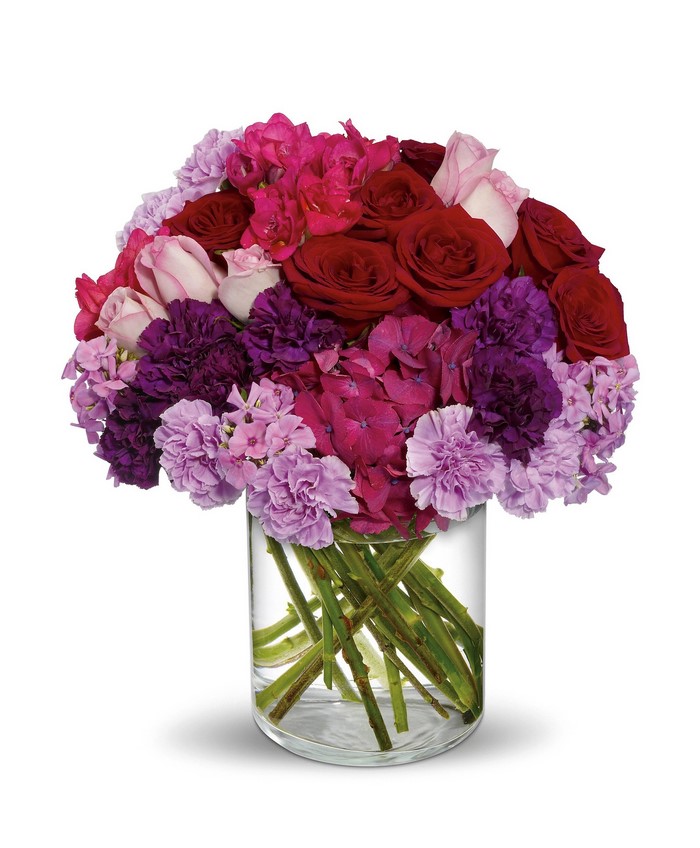Bouquet of Roses, Carnations, and Phlox in a Vase