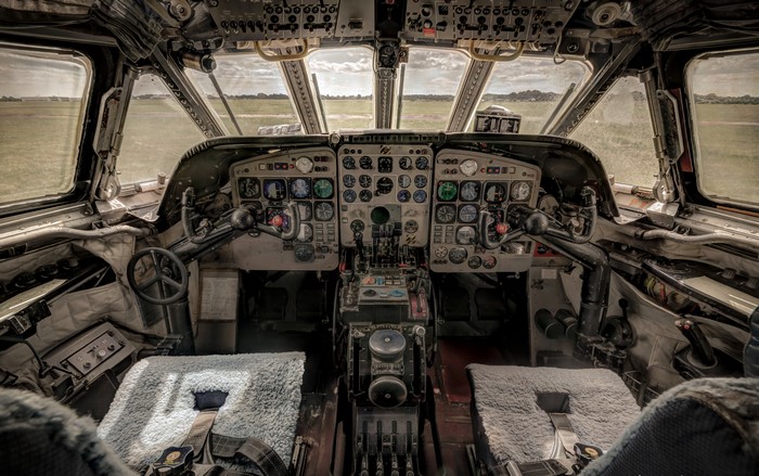 Old Airplane Cockpit Interior