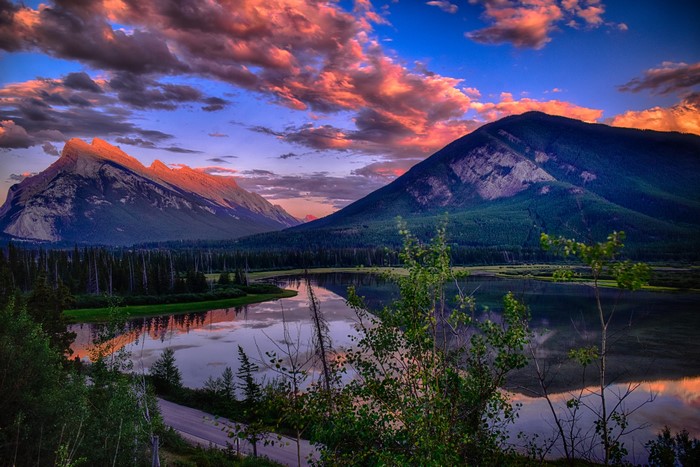 Vermillion Lakes, Banff National Park, Canada at sunset
