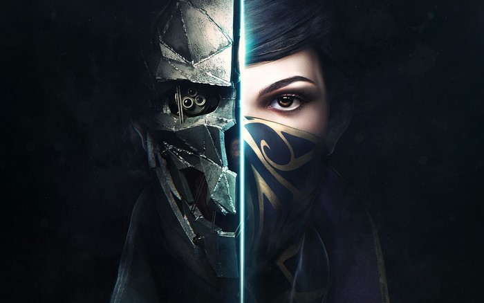 Emily and masked figure from Dishonored
