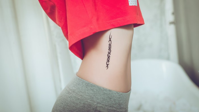 Tattoo on a woman's side