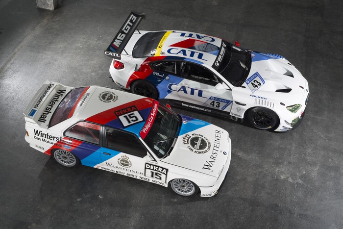 Two BMW M6 E30 and M6 GT3 race cars