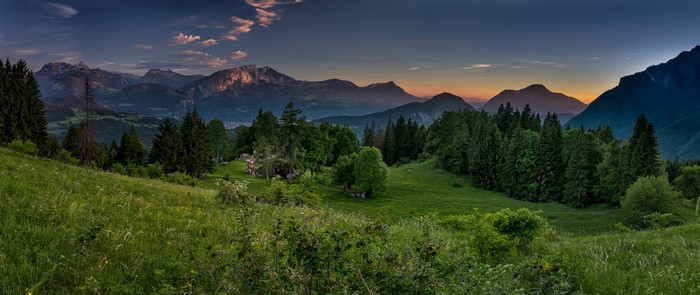 Verdant French Alps Scenery at Evening