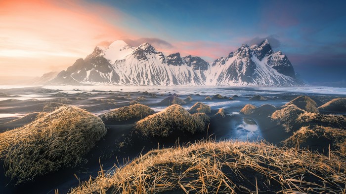 4K Vestrahorn Mountains Iceland