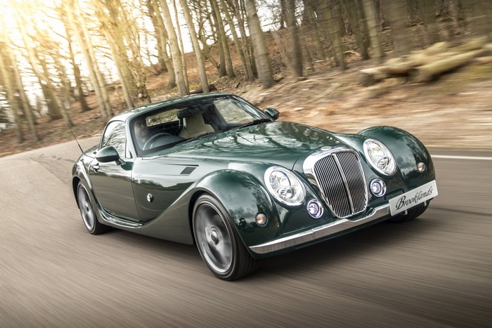 2016-17 Mitsuoka Brooklands Roadster driving on a road