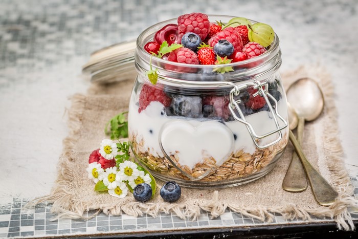 Muesli with Berries in a Jar