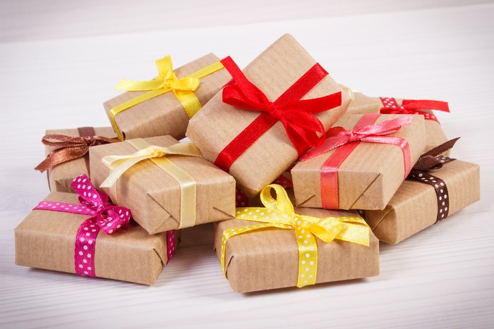 Pile of Gifts with Colorful Bows