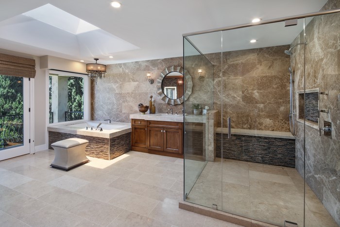 Luxury Bathroom with Bathtub and Shower