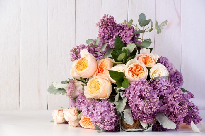 Bouquets of Roses and Lilac