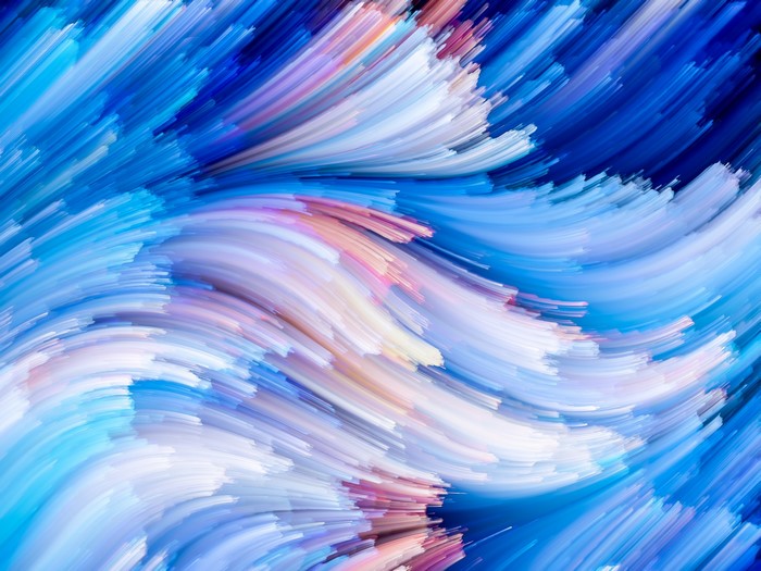 Abstract blue and white paint strokes texture
