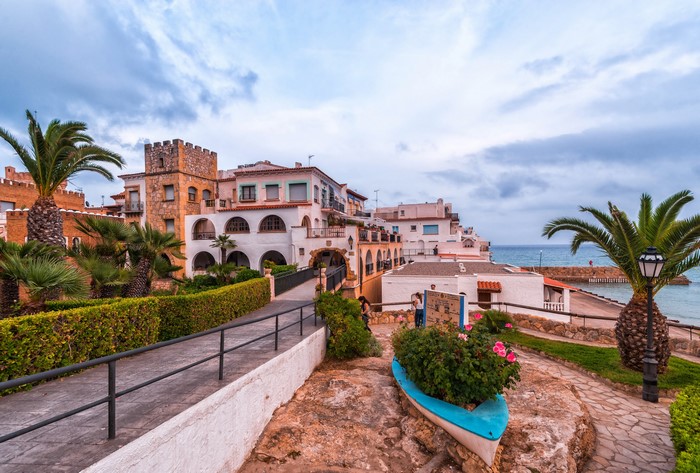 Roc De Sant Gaieta Catalonia Spain Coastal Town