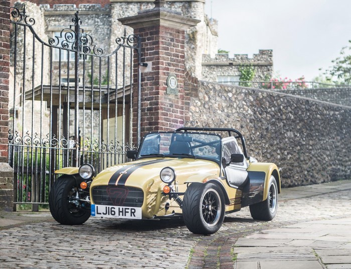 Yellow Caterham Seven 420 R sports car