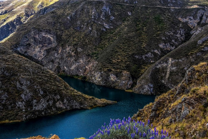 Huancaya Peru River and Mountains