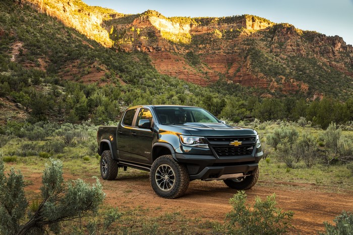2017 Chevrolet Colorado ZR2 Crew Cab in a rocky landscape