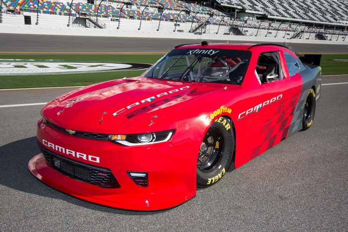 2017 Camaro SS NASCAR Race Car on Track