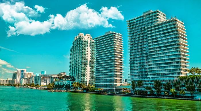 Miami Florida Bayfront Buildings and Water