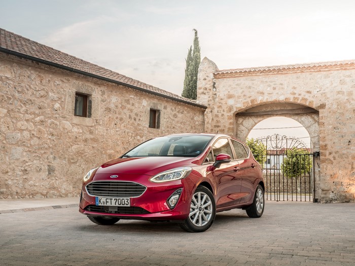 Red Ford Fiesta Titanium 5-door