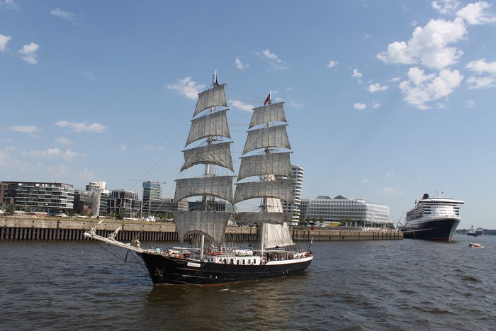 Tall Ship Sailing in Hamburg, Germany