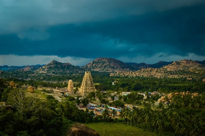 Temples and hills in Hampi, India
