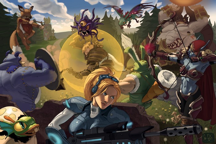 Heroes of the Storm characters in battle