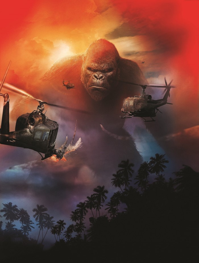King Kong from Kong: Skull Island with Helicopters