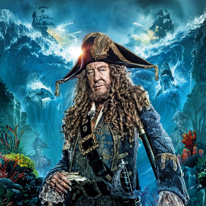 Captain Barbossa from Pirates of the Caribbean 4K