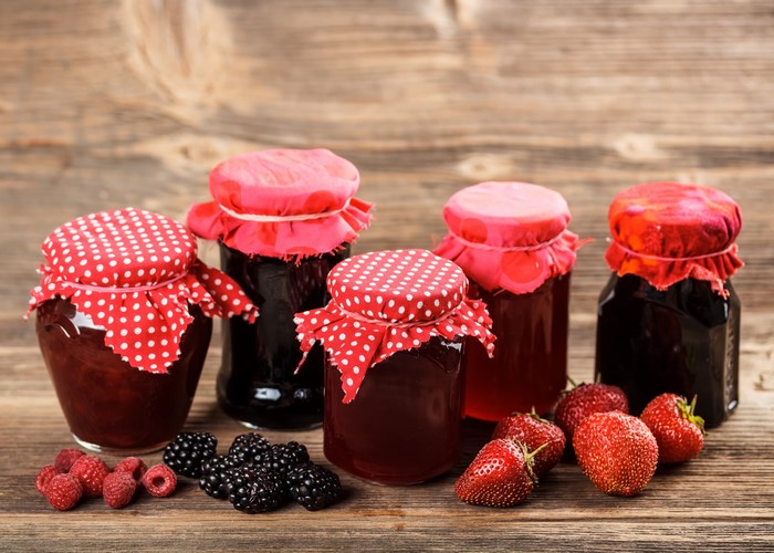 Jars of Jam with Berries