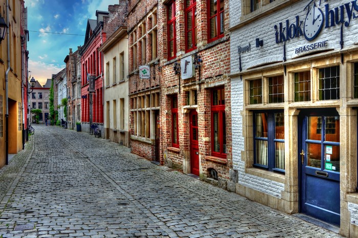 4K HDR Ghent Belgium Street with Houses