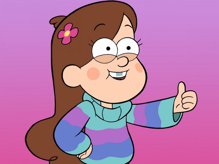 Mabel Pines from Gravity Falls giving a thumbs up