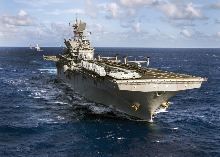 USS Makin Island (LHD 8) Amphibious Assault Ship at Sea