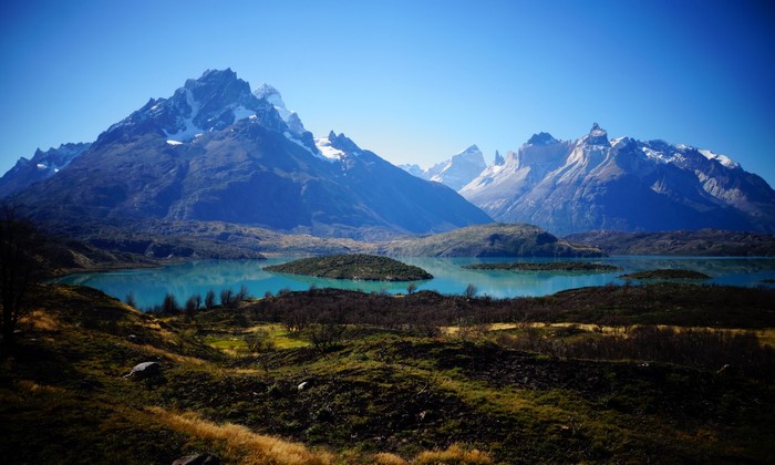 Pehoe Lake and Mountains in Patagonia, Chile