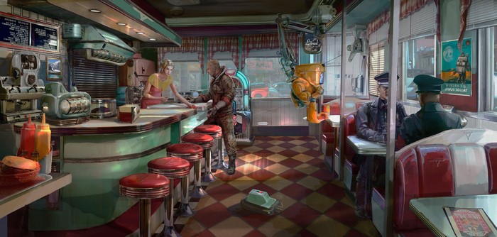 Wolfenstein II: The New Colossus Diner Scene