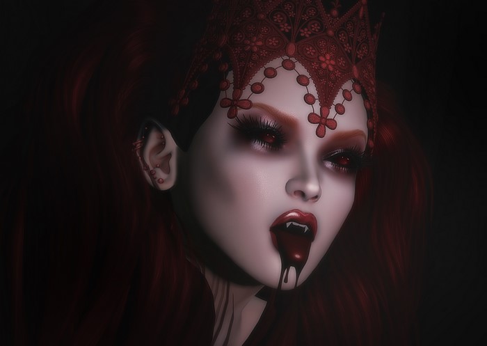 4K Vampire with Blood and Crown