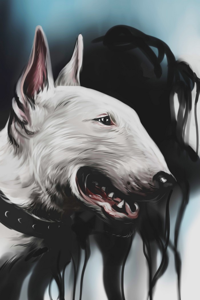 Painting of a Bull Terrier Dog