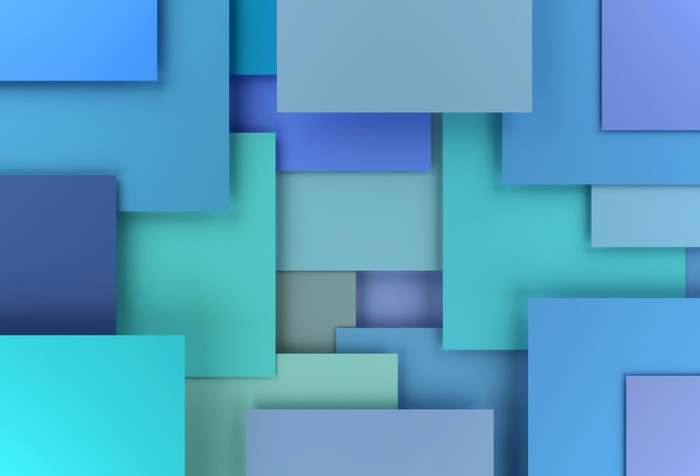 Abstract geometric shapes in shades of blue and teal