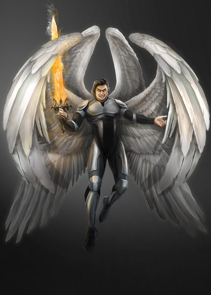 Angel with flaming sword